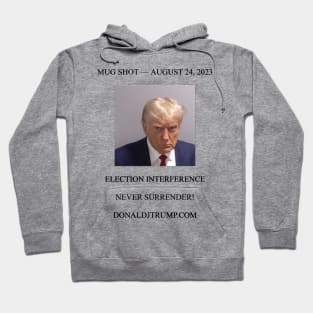 Never Surrender! - Donald Trump Mugshot Hoodie